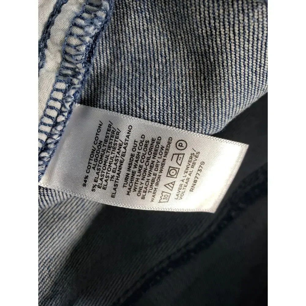 Ann Taylor Jeans Size 12 Women Blue Pants Denim Stretch Mid Rise Straight Ankle